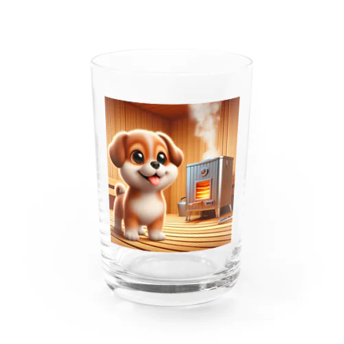 可愛い子犬がサウナでととのう Water Glass