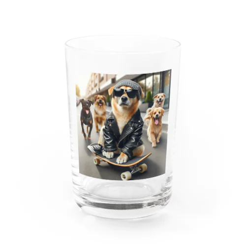 スケートボードの犬 グッズ Water Glass