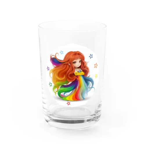 Rainbow Hair Cutie Water Glass