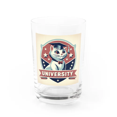 Meow University シリーズ【白猫】 Water Glass