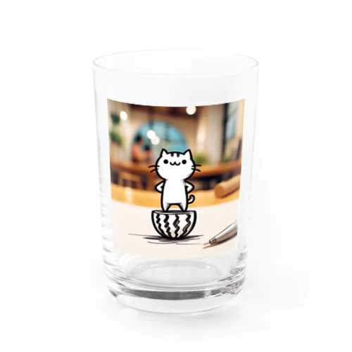 🐈‍⬛手書きの世界から飛び出したネコ Water Glass