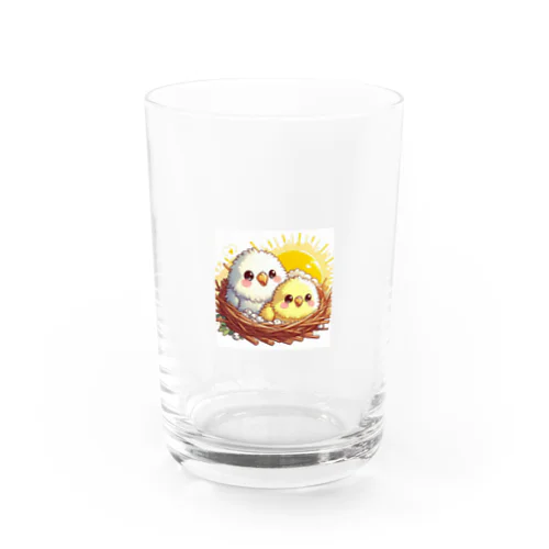 セキセイひな2羽のグッズ Water Glass