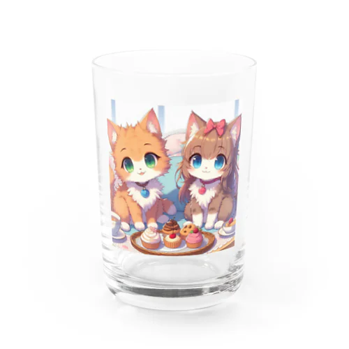 可愛い猫姉妹 Water Glass