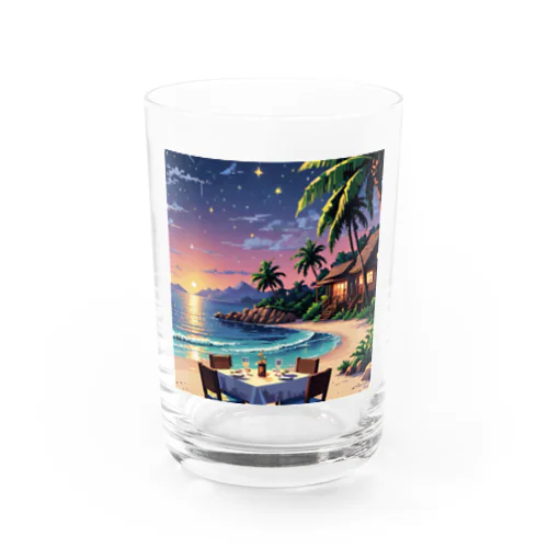 Moonlit Palm Haven Water Glass