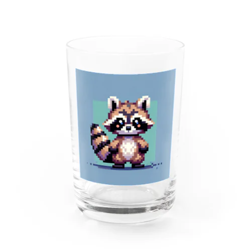 ドット絵アライグマちゃんTシャツサイズ Water Glass