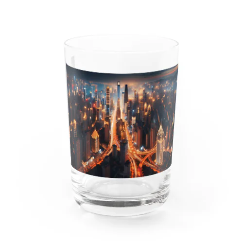 美しい都会の夜景 Water Glass