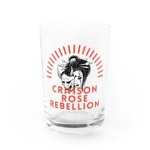 Crimson Rose Rebellion Water Glass