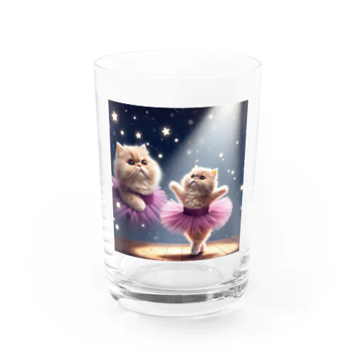 猫バ(パープル) Water Glass