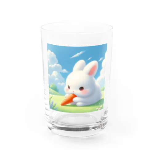 ふわふわウサギのくー Water Glass