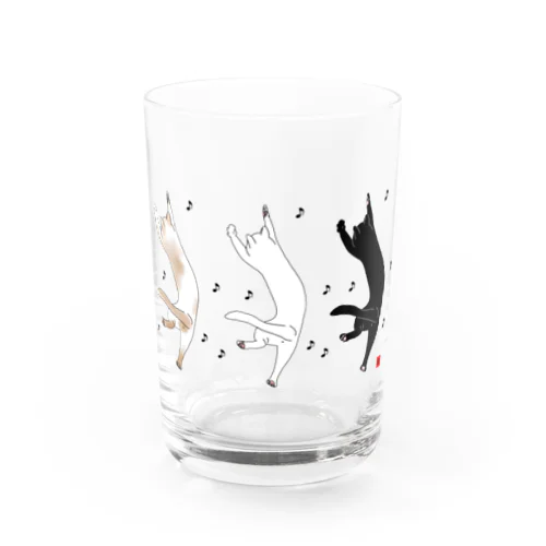 良いことがあった白猫黒猫ぶち猫。 Water Glass