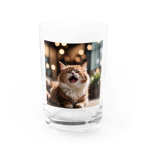 くしゃみをしている猫 Water Glass