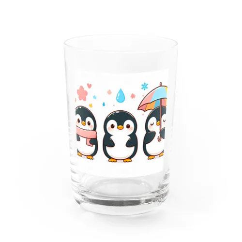 可愛いペンギントリオ Water Glass