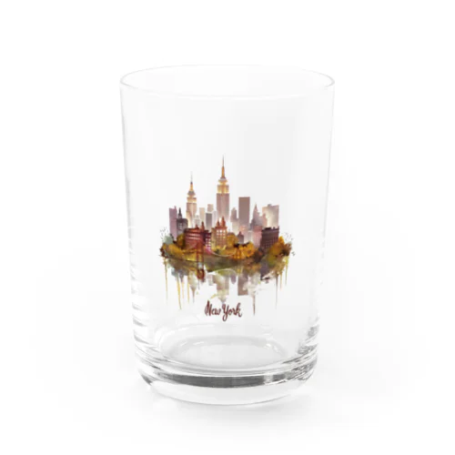 ニューヨークの幻想的な夜景 Water Glass