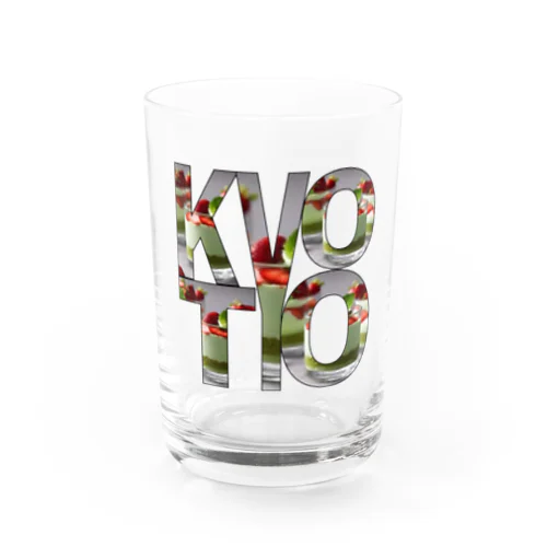 KYOTO ロゴ 抹茶スイーツ柄切り抜き Water Glass