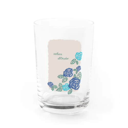 青いバラ Water Glass