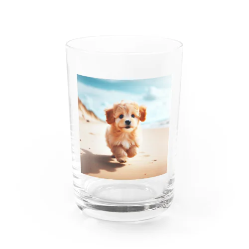 可愛らしい子犬 Water Glass