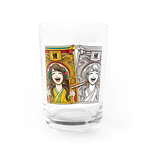 笑う門には福来る Water Glass