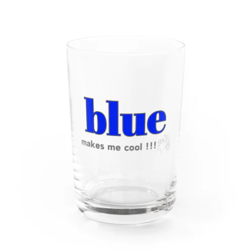 大人の推し活グッズ　おしゃれ　推しカラー  推し色　カラーロゴグッズ（ブルー ） Water Glass