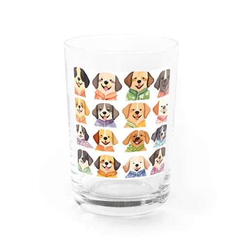 アロハシャツ犬 Water Glass