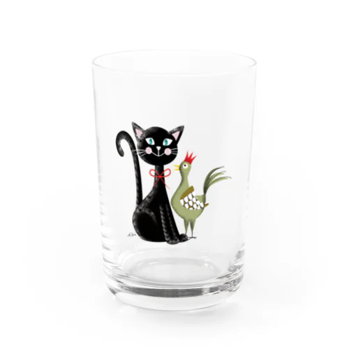 ねことにわとり Water Glass