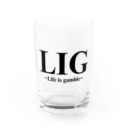 LIGブラックロゴ Water Glass