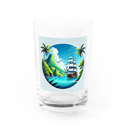 カリブ海と船 Water Glass