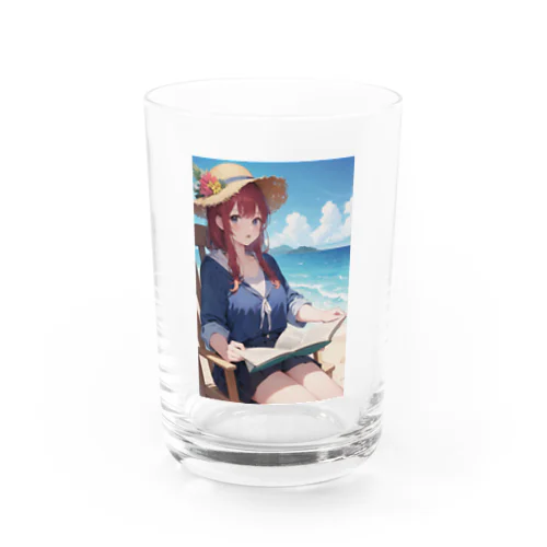 夏の海で読書 Water Glass