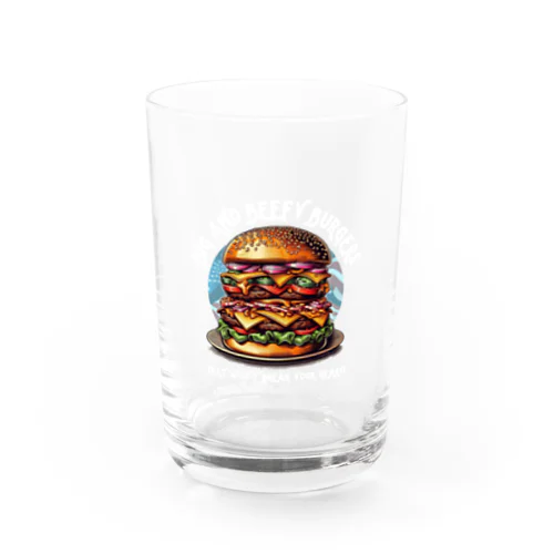 あなたを満足させるバーガーを!（濃色用） Water Glass