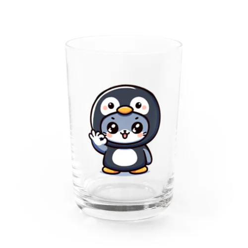 OKサイン着ぐるみネコ Water Glass