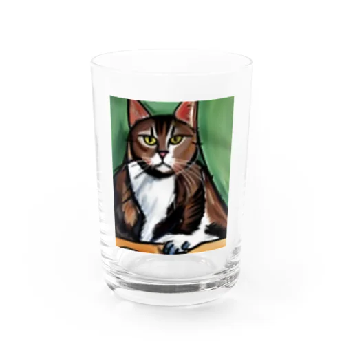 どっしりかまえる猫ちゃん Water Glass