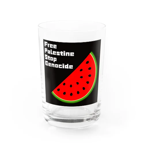 FreePalestine StopGenocide Water Glass