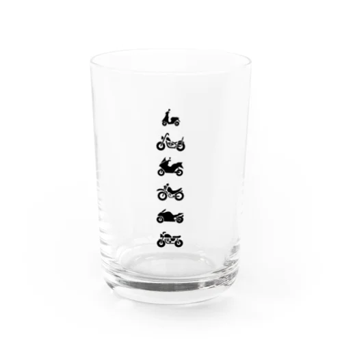 モーターサイクルず Blackタテ Water Glass