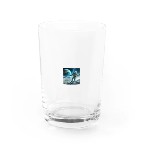 月面をスキーする宇宙飛行士 Water Glass