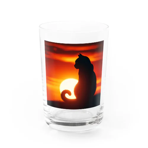 夕日と猫 Water Glass