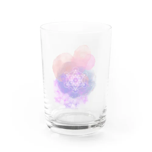 メタトロンキューブ・微笑みのピンクラヴェンダー Water Glass