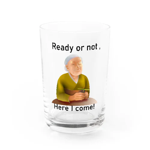 Ready Or Not, Here I Come!(black) Water Glass