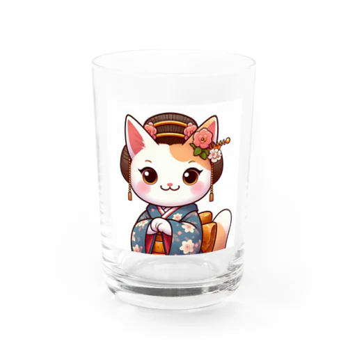 舞妓ネコおにゃん Water Glass