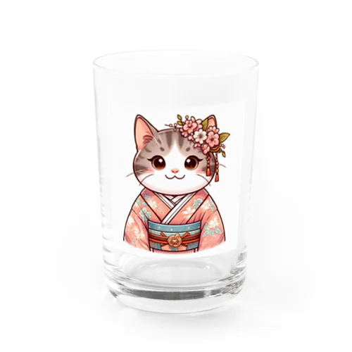 舞妓ネコおにゃん Water Glass