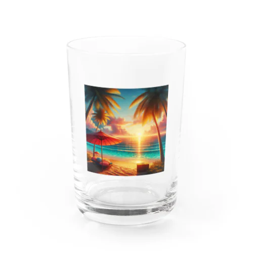 At the beach Water Glass