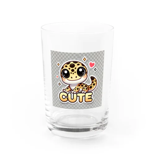 キュートなヒョウモントカゲモドキ（レオパードゲッコウ）キャラクターグッズ Water Glass