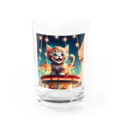 しっぽフリフリかわいい猫 Water Glass