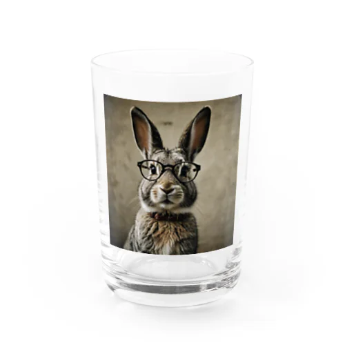 メガネをかけているウサギ Water Glass