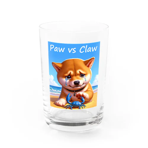 Paw vs Claw 涙の豆柴 Water Glass
