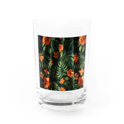 オレンジ色のハイビスカスの花 Water Glass