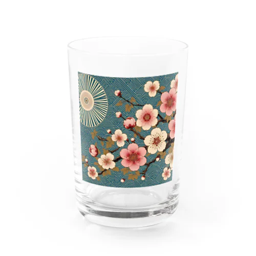 和風柄　桜柄 Water Glass