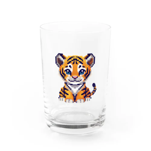 ドット絵のライオン Water Glass