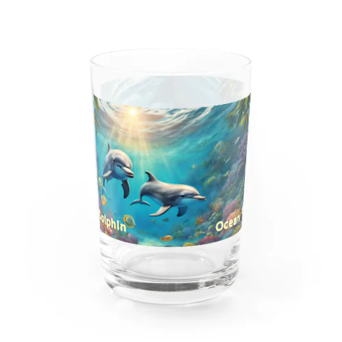 海の妖精　イルカ　絵画アート　カップ　タンブラー Water Glass