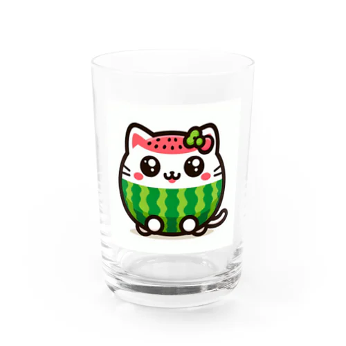 スイカにゃんこ Water Glass