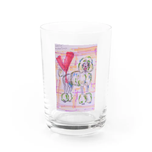 drawing love poodle  Water Glass