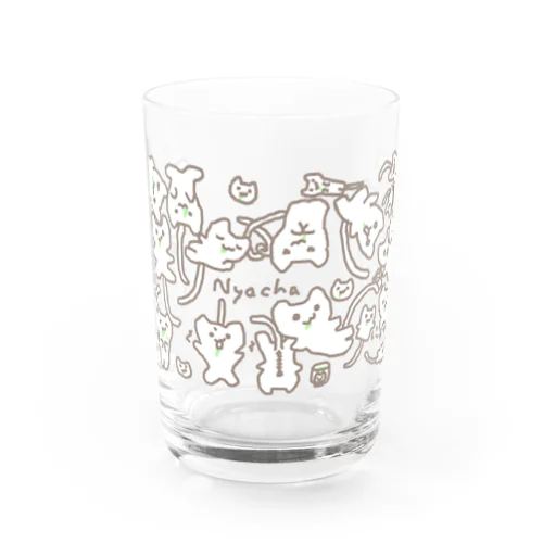 にゃーちゃ、いっぱいにゃ Water Glass